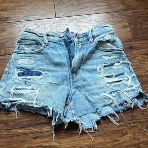 size 00, highest rise boyfriend shorts